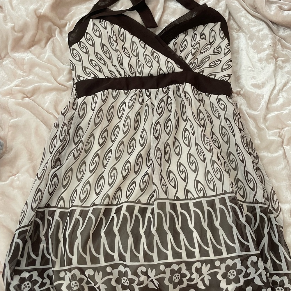 Marianne Brown and Cream Halter Sundress, new with tags!